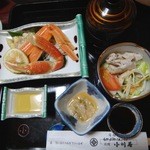 小川屋旅館 - 蟹と豚肉ゴマドレかけ