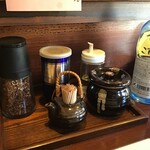 鶏そば ひでよし - 卓上の調味料(2021.9.20)