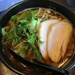 鶏そば ひでよし - K弟が頼んだ赤そば大盛950円(2021.9.20)