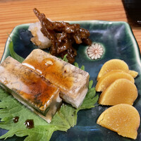 鮨処いちい - 穴子の煮凝り・自家製塩辛・自家製カラスミ