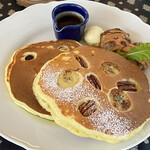 Mori no Naka no Choushoku to Cafe no Mise Cabot Cove - パンケーキセット(バナナ&ピーカンナッツ、ブルーベリー)