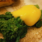 割烹 喜作 - 24年12月　京都産菜の花の昆布締め　黄味酢がけ