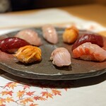 Sushi Kiyomatsu - 金目鯛、のどぐろ、赤貝、漬けマグロ