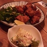 お好み焼き・鉄板料理 わらや - から揚げ　ポテトサラダ