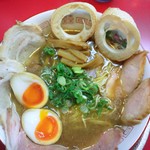 ラーメンたんろん - 秋刀魚系鶏白湯ミックスチャーシュー麺@和海さん友情車麩入り(2012/10)