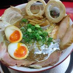 ラーメンたんろん - 秋刀魚系鶏白湯ミックスチャーシュー麺@和海さん友情車麩入り(2012/10)