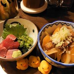 宝泉 - 本マグロブツと肉じゃが