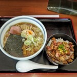 吾愛郷食堂 - ラーメン焼豚丼セット(醤油)@900