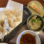 とるくや - コチと舞茸の天ぷら
