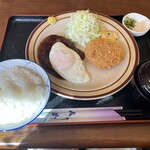レストラン かつみ - 料理写真:ハンバーグ＋クリームコロッケ　1,000円