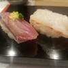 立喰い寿司＆BAR鮨處八千代 - 鯵、甘海老