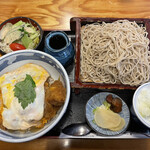 Sobadokoro Nagaokaya - カツ丼セット 1200円＋麺大盛り100円