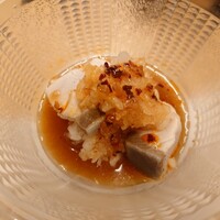 瓢斗 渋谷店 - 鰤湯引き鬼卸し 香味ポン酢