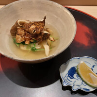 お料理 佐藤 - 【写真⑥】焼き松茸とアラ