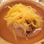 京天神 野口 - ●先付け・蒸しアワビ