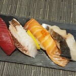 Hamanoban Yasakanaryouri Hamayuri - ◆「おまかせ料理」◇ご飯 握り寿司です！ まぐろ赤身・わらさ・サーモン・鰆