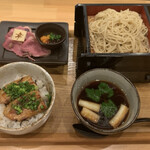 麺家 幸先坂 - 鴨の醤油つけ麺、炙りチャーシュー丼