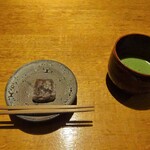 御料理 樋渡 - 甘味：小豆の葛焼き、抹茶