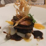 コルツ - 2012/12合鴨。茄子のミルフィーユ　揚げごぼうと柿のソース