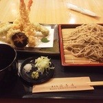 Konaan - 天ぷらせいろ1,400円。蕎麦大盛りなので＋200円