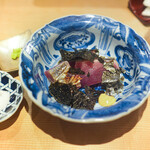 東麻布 天本 - 戻りかつお藁焼き、金田の海苔