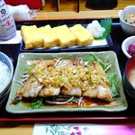 炭焼き 竈食堂 - アジの竜田焼き定食890円&だし巻き玉子500円税別