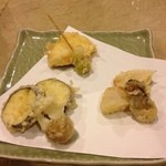 天ぷら ひろみ - 牡蠣、いか、栗、茄子、銀杏、