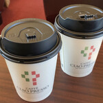 カフェチャオプレッソ - ドリップコーヒー (レギュラー) 360円とカプチーノ (レギュラー) 420円