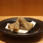 こころや - お通しの秋ゴボウの唐揚げ