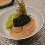 SUGALABO - 舞鶴 かわはぎ　キャビア　秋茄子