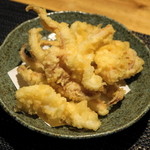 五郎八 - 2012.11 ヤリイカの姿造り（3,500円）後料理のゲソ天ぷら