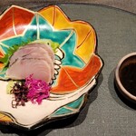 菅井 - 【刺身】鰆昆布締め、わさびと海苔ポン酢で