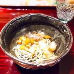 銀座 しのはら - ◎ 十割そば（なめこおろしそば）蕎麦粉は丸岡在来種は前回と同じ。氷が入っていてシャキシャキしました。