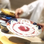 銀座 しのはら - ◎ ぼたん鍋…猪肉を準備中