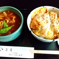 日本橋 やぶ久 - ミニカツ丼、ミニカレー南蛮セット 1,100円 ♪