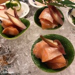 千陽 - 十和田湖産の姫鱒の造り