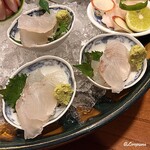 千陽 - 函館産の松皮鰈の造り