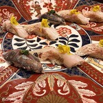 千陽 - ノドグロのにぎりと鯵のにぎり