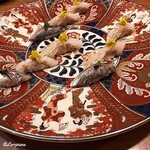 千陽 - ノドグロのにぎりと鯵のにぎり