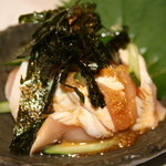 Kamon tei - 鶏のわさび和え638円　わさびがさわやかな味にしています。