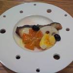 いし川 - 銀ムツの西京焼♪　斬新なお皿♪