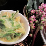 錦そや - 水菜にお揚げの酢味噌和え。