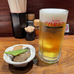 Otan - 生ビール550円にお通しは野菜煮物！