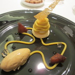 レカイヨ - サツマイモのモンブラン 黒糖のアイス 芋焼酎のゼリー　アップ