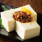 Yuzu cold tofu served with crispy soy sauce