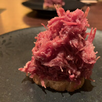 加藤牛肉店 銀座 - 山形牛のコンビーフのタパス