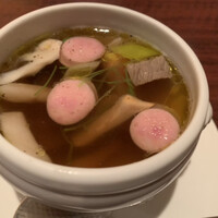 加藤牛肉店 銀座 - キノコのスープ