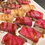 個室居酒屋 肉寿司食べ放題 まいた - 肉寿司のお肉は柔らかくて美味しい！