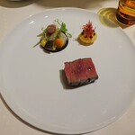 ロオジエ - ランチ 秋の特別メニュー：熊本産あか牛フィレ肉　秋の菜園仕立て　ソースヴィオリーヌ