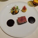 ロオジエ - ランチ 秋の特別メニュー：熊本産あか牛フィレ肉　秋の菜園仕立て　ソースヴィオリーヌ